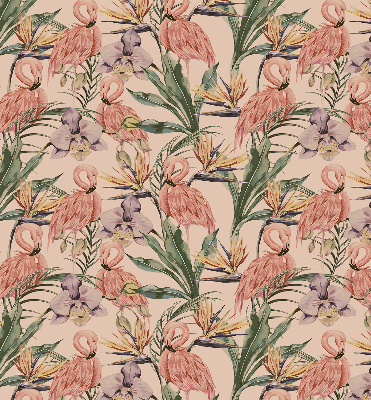 Modern roller blind Flamingos and flowers