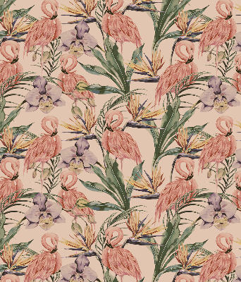 Modern roller blind Flamingos and flowers