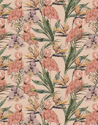 Modern roller blind Flamingos and flowers