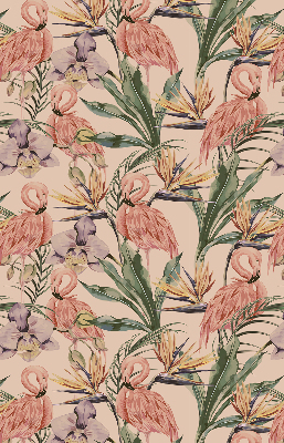 Modern roller blind Flamingos and flowers