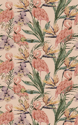 Modern roller blind Flamingos and flowers