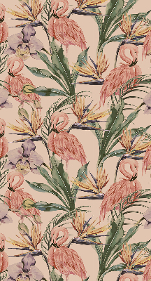 Modern roller blind Flamingos and flowers