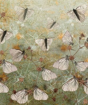 Roller blind for large window Butterflies in the meadow