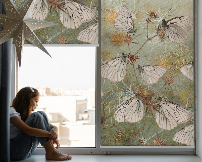 Roller blind for large window Butterflies in the meadow