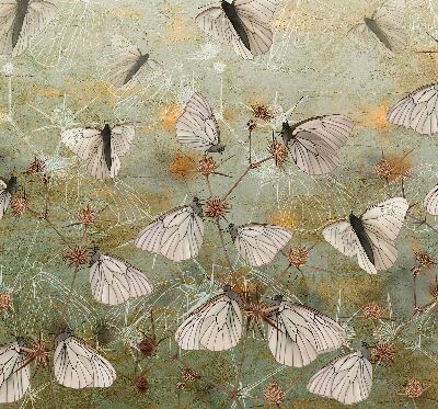 Roller blind for large window Butterflies in the meadow