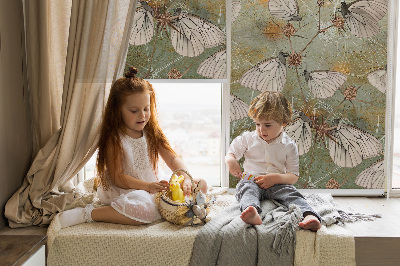 Roller blind for large window Butterflies in the meadow