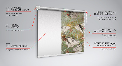 Roller blind for large window Butterflies in the meadow