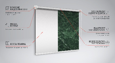 Roller blind for large window Green marble