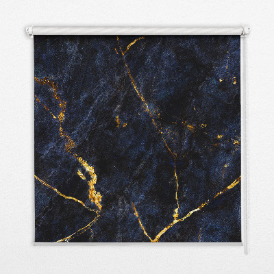 Fabric roller blind Navy blue marble