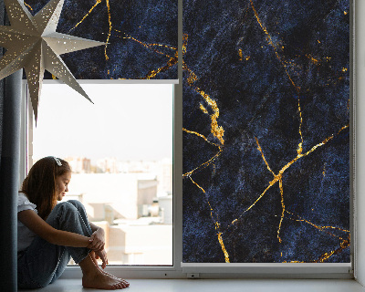 Fabric roller blind Navy blue marble