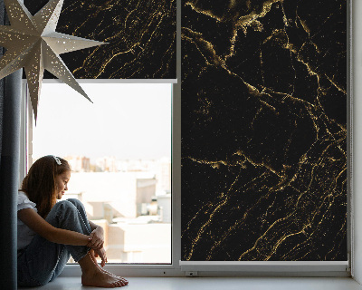 Roller blind for large window Black marble