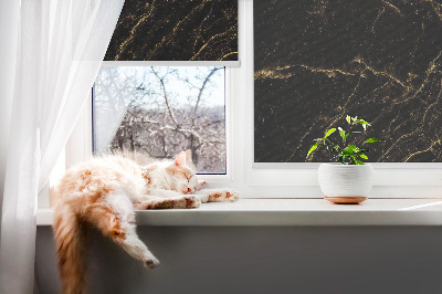 Roller blind for large window Black marble