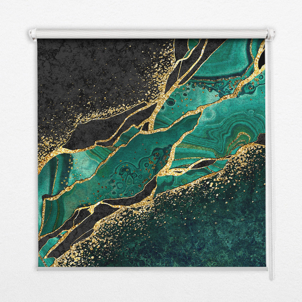 Fabric roller blind Green marble