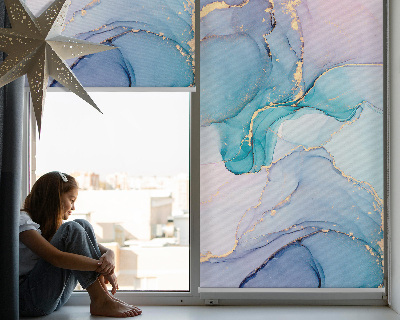 Modern roller blind Blue marble