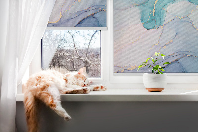 Modern roller blind Blue marble