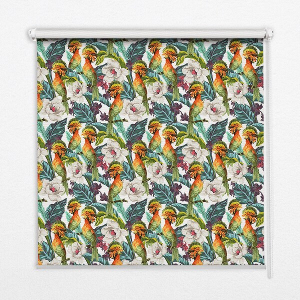 Modern roller blind Birds and flowers