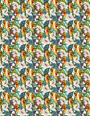 Modern roller blind Birds and flowers