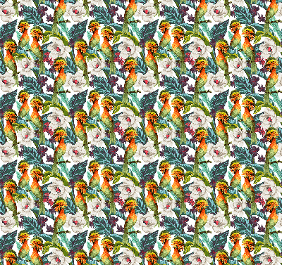 Modern roller blind Birds and flowers