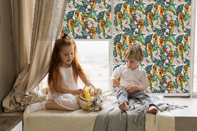 Modern roller blind Birds and flowers