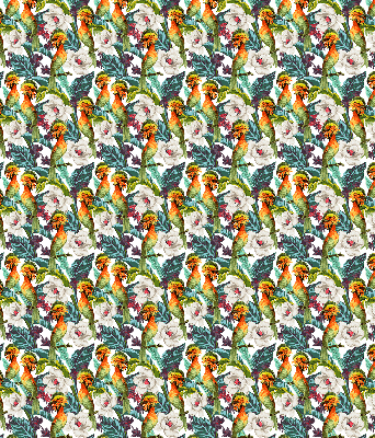 Modern roller blind Birds and flowers