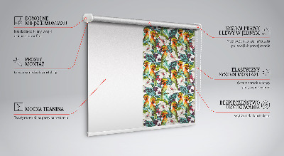 Modern roller blind Birds and flowers