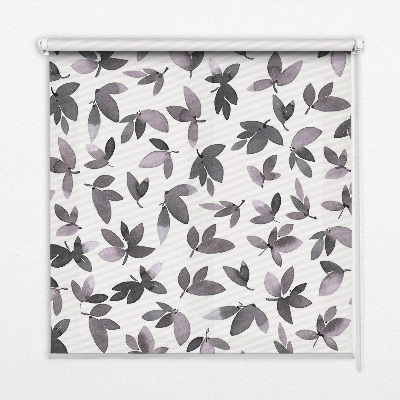 Fabric roller blind Dark pink leaves