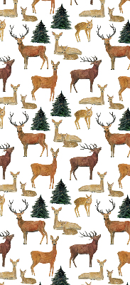 Modern roller blind Deer and roe deer