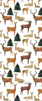 Modern roller blind Deer and roe deer