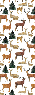 Modern roller blind Deer and roe deer
