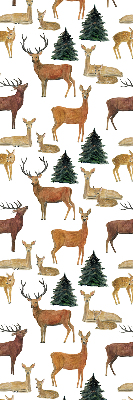 Modern roller blind Deer and roe deer