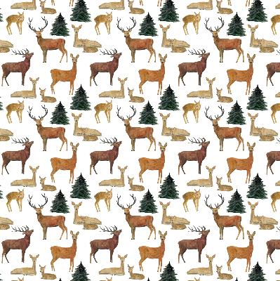 Modern roller blind Deer and roe deer