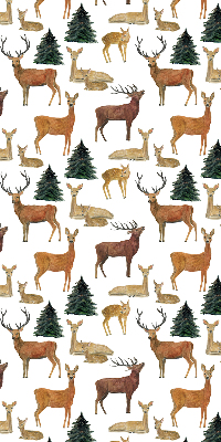 Modern roller blind Deer and roe deer