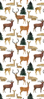 Modern roller blind Deer and roe deer