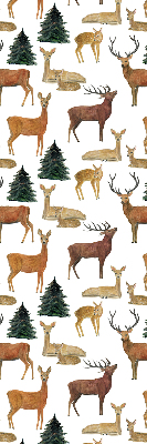 Modern roller blind Deer and roe deer