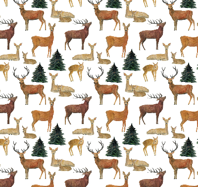 Modern roller blind Deer and roe deer