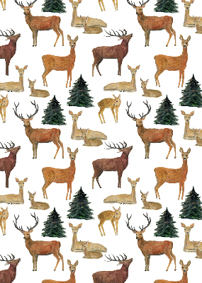 Modern roller blind Deer and roe deer