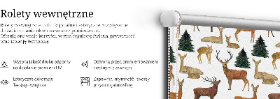 Modern roller blind Deer and roe deer