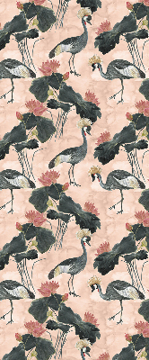 Roller blind for large window Heron on a pink background