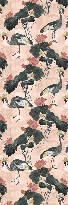 Roller blind for large window Heron on a pink background