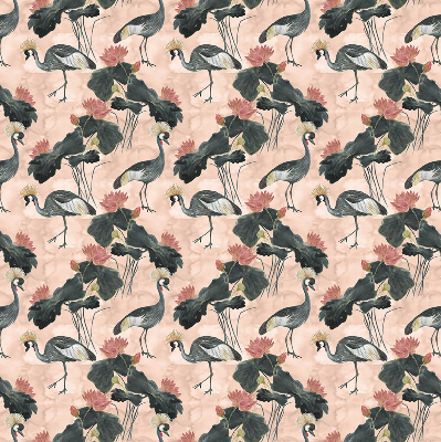 Roller blind for large window Heron on a pink background