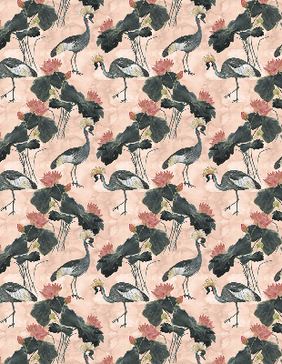 Roller blind for large window Heron on a pink background