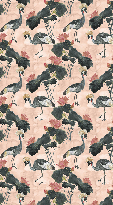 Roller blind for large window Heron on a pink background
