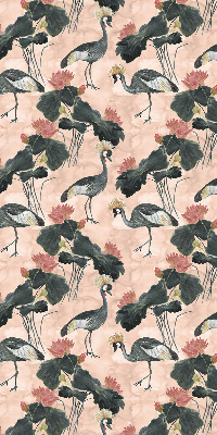 Roller blind for large window Heron on a pink background