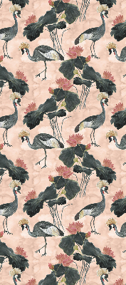 Roller blind for large window Heron on a pink background