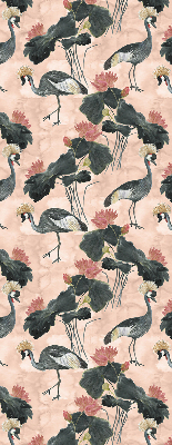 Roller blind for large window Heron on a pink background