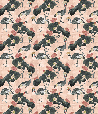 Roller blind for large window Heron on a pink background