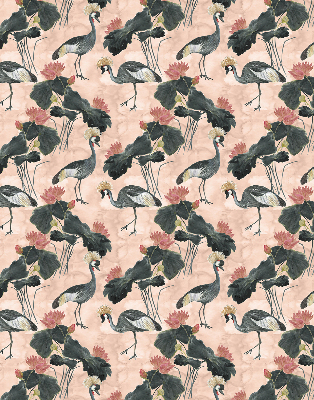 Roller blind for large window Heron on a pink background
