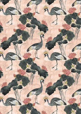 Roller blind for large window Heron on a pink background