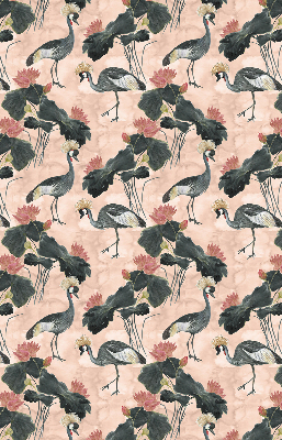 Roller blind for large window Heron on a pink background