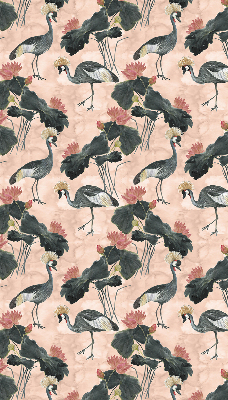 Roller blind for large window Heron on a pink background